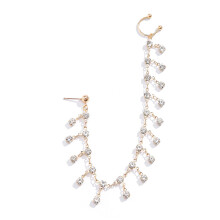 Elegant Rhinestones Fringe Chain Ear Nose Clip Fake Nose Clip Jewelry Clip-On Nose Jewelry Punk Chain Earrings Women