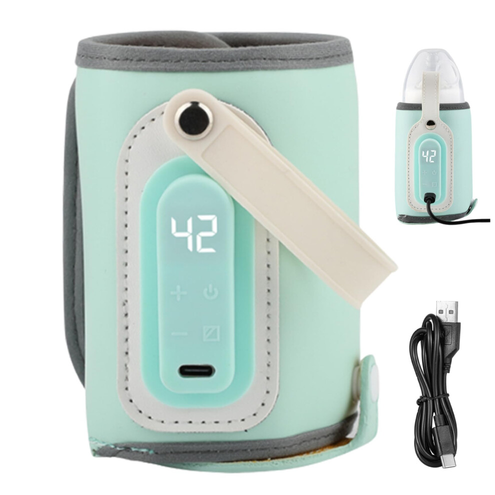 Baby Bottle Warmer USB With Insulation Cover And Adjustable Temperature Display 21W Quick Charging Portable For Travel