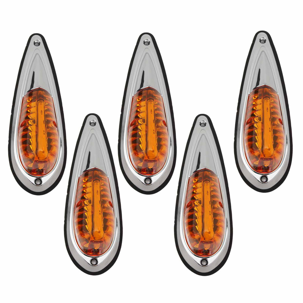 12V/24V Roof Marker Lights 5 Pack - Waterproof, Bright For Trucks Amber 9421351173587
