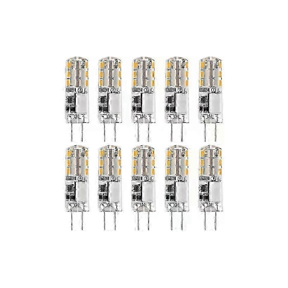 10 X G4 Led Bulbs 12V Ac/Dc, Warm 3000K, 2W, Dimmable - Wellngs White