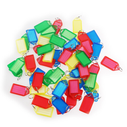 60St Plastic Id Labels Met Sleutelring Voor En Sleutels