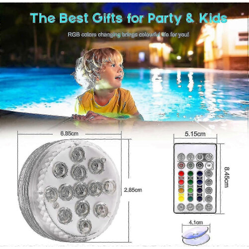 Pack Submersible LED Pond Light with Remote Control RGB Multicolor - Ya 1