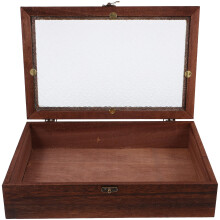 Vintage Holzpräsentationsbox Mit Glastür Für Sammlerstücke