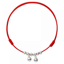 (As show, One size) Red Rope Palace Bell Anklet Bracelet Foot Chain For Women Ethnic Style