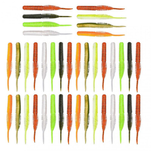 100mm Artificial Simulation Screw Body Straight Tail Worm Fishing Lure Bait Accessory