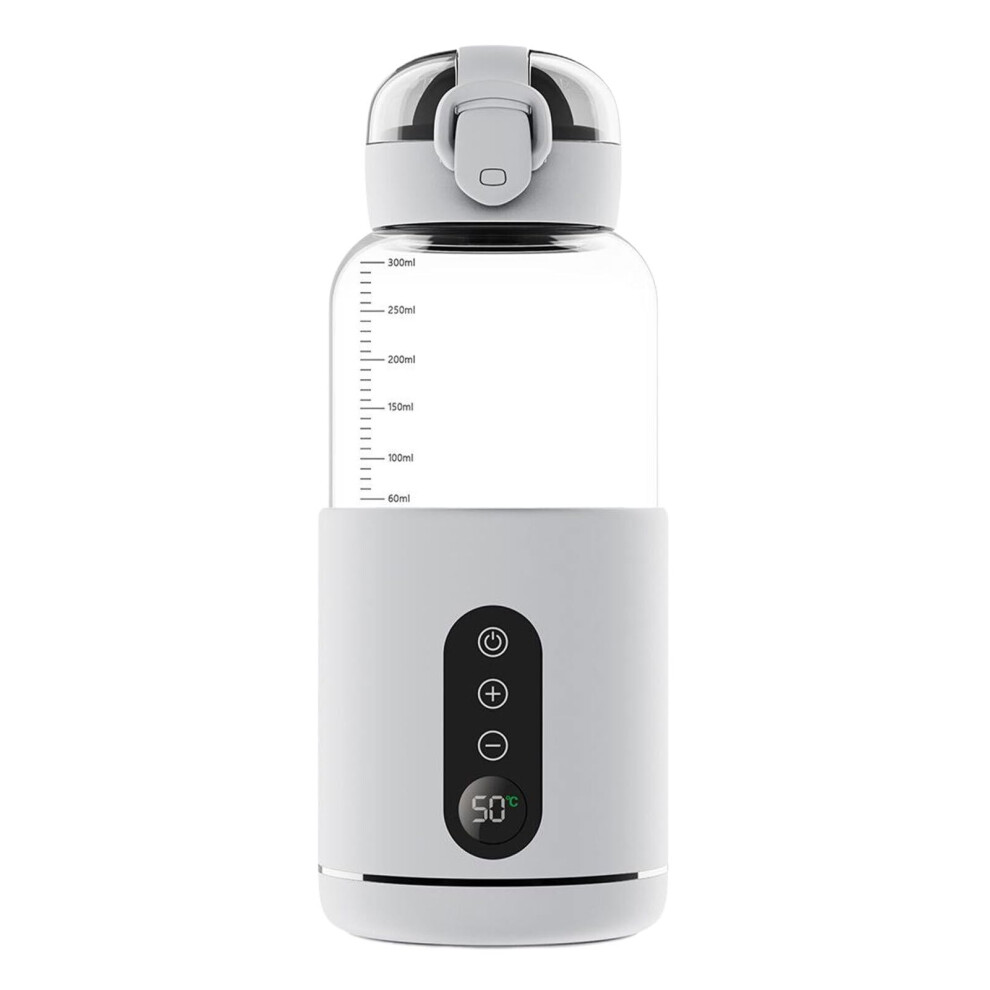 Portable Warmer For Formula Milk Glass Bottle Warmer With Thermostat, Wireless, Adjustable Temperature, White