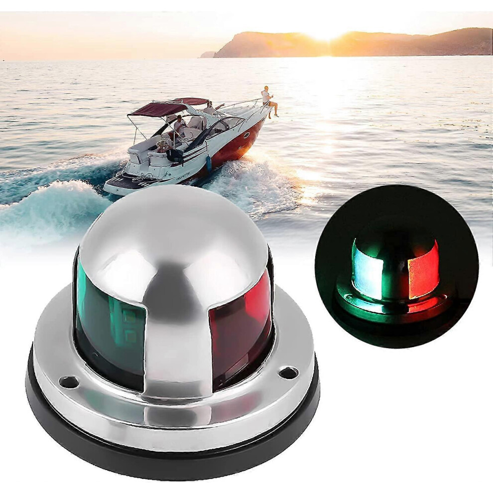 Dual Color & Led Navigation Lights Stainless Steel Side Lights 12V Red/Green