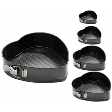 (21CM) 5 PCS & 1 PCS Heart Cake Tin Mould Set - Durable Carbon Steel Non-Stick Baking Pastries for Parties Shaped Desserts