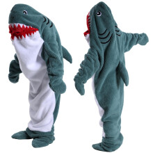Shark Blanket Hoodie Onesie Unisex Adults Kids Wearable Blanket Soft Shark Costume Pajamas Large 74In Length Light Green