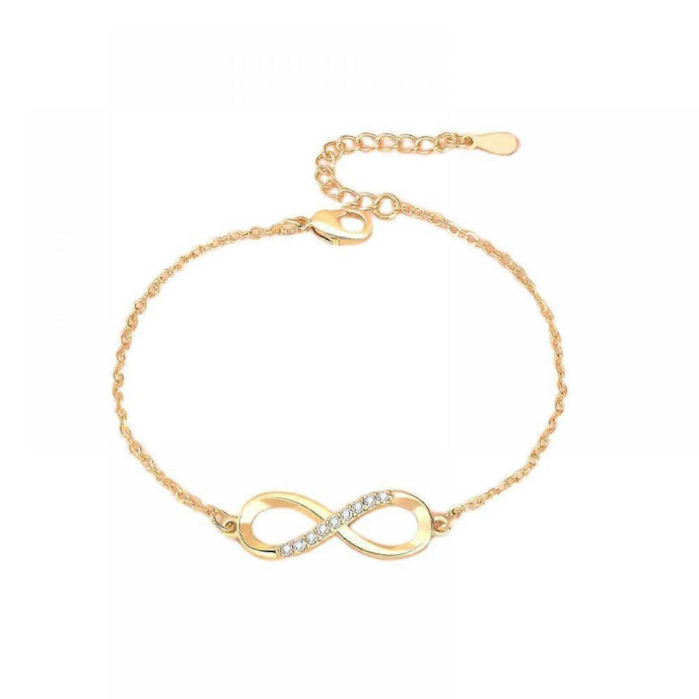 Kikidex (As Show, One Size) Women Fashion Adjustable Infinity Friendship Bridesmaid Bracelet Cubic Zircon Crystal Jewelry Gifts Silver