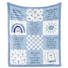 Christening Gift for Boy Blanket 130x100cm for Baptism Newborn Baby Boy Gift Christian