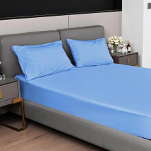 (Sky, 2 Pillowcases) Soft Touch Microfiber Extra Deep Fitted Sheet Perfect for 40CM & 25CM Mattresses Premium Soft Microfiber, Snug Fit for Thick Mattresses -