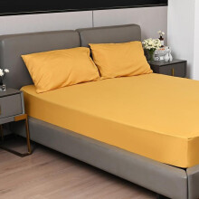 (Ochre, King) Soft Touch Microfiber Extra Deep Fitted Sheet Perfect for 40CM & 25CM Mattresses Premium Soft Microfiber, Snug Fit for Thick Mattresses -