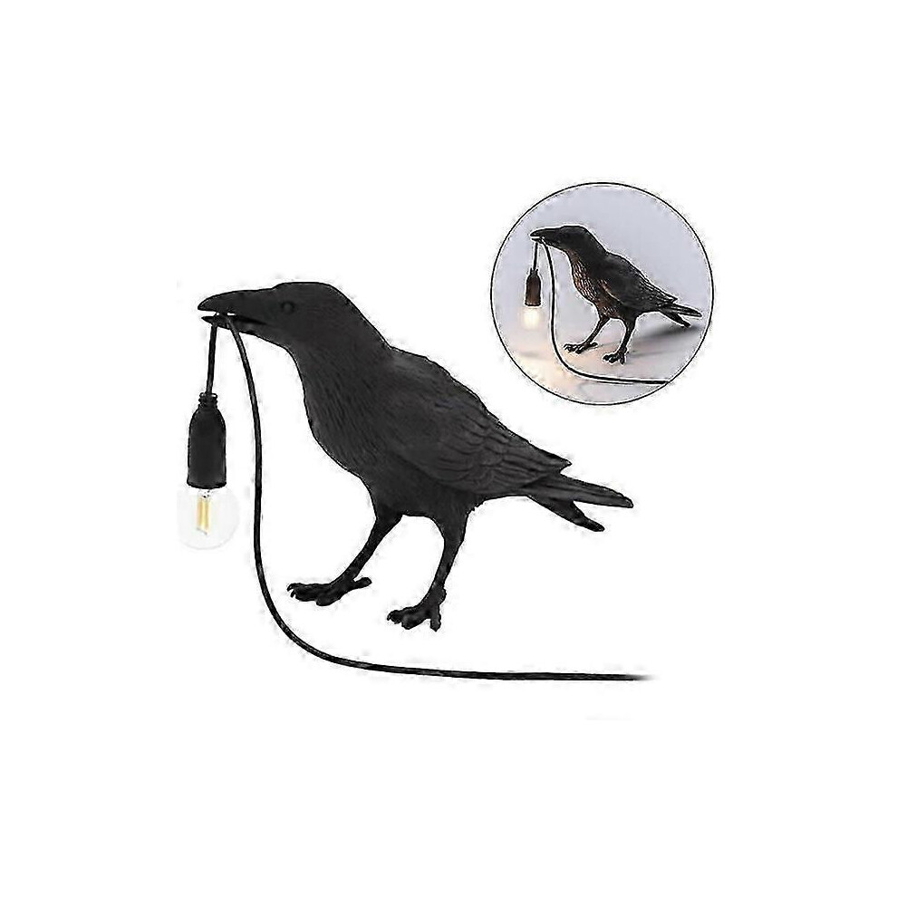 Resin Bird Lamp, Crow, LED Wall Lamp for Bedroom, Table Lamp - Perfect