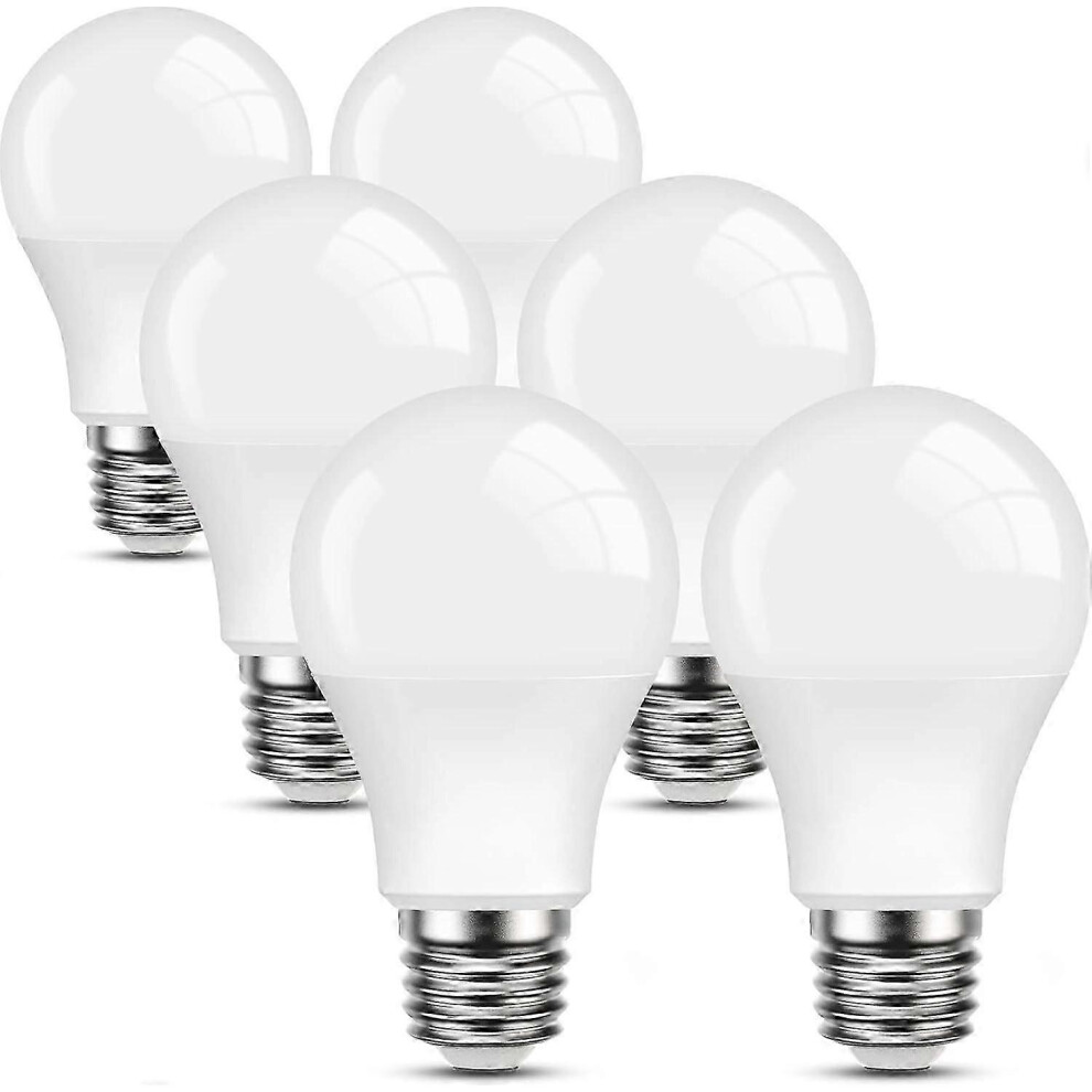 Pack E27 Led Bulbs Warm 9W Equivalent To 60W, 2700K, Standard A60 Screw Base Bulb, Non-Dimmable, 220V-240V For Home, Restaurant, Cafe Light/White