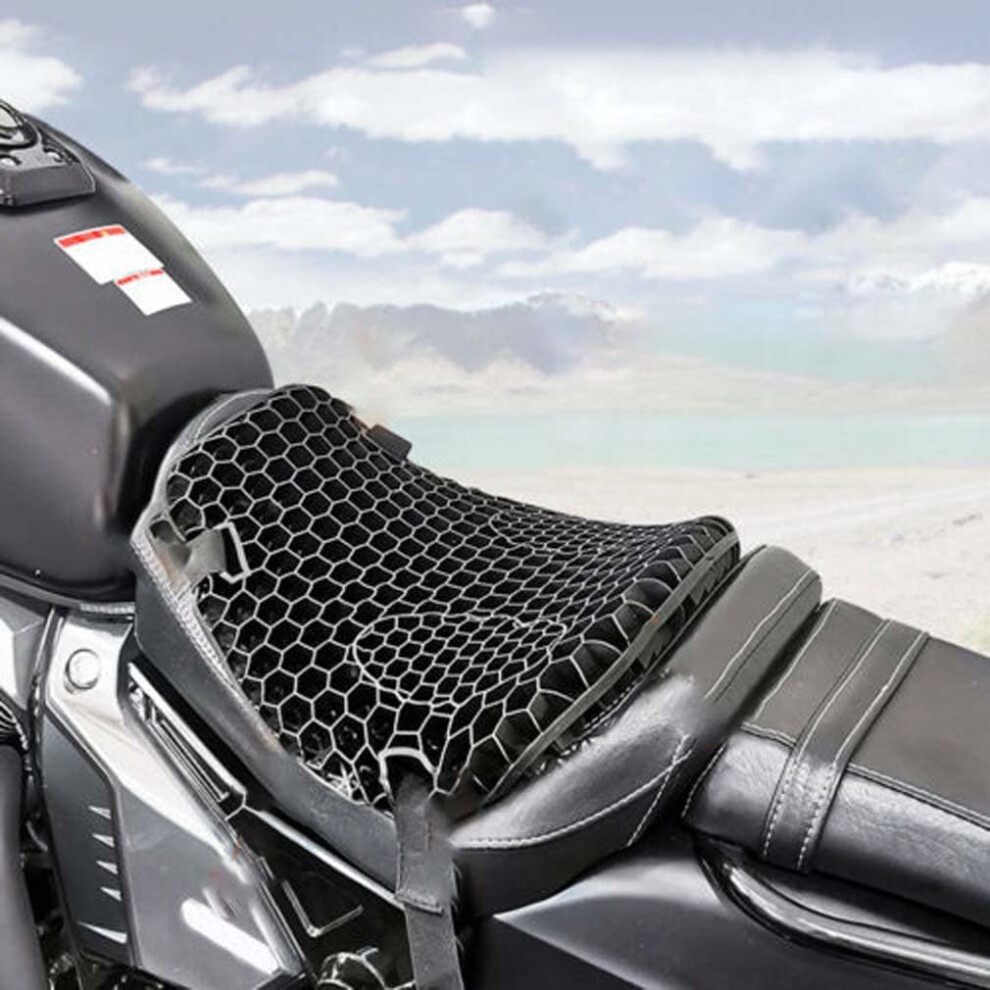 3D Honeycomb Shock Gel Seat Cushion For Motorcycle Comfort Pressure Relief Shock Absorption Motorbike Seat Pad Cover 9084446022636