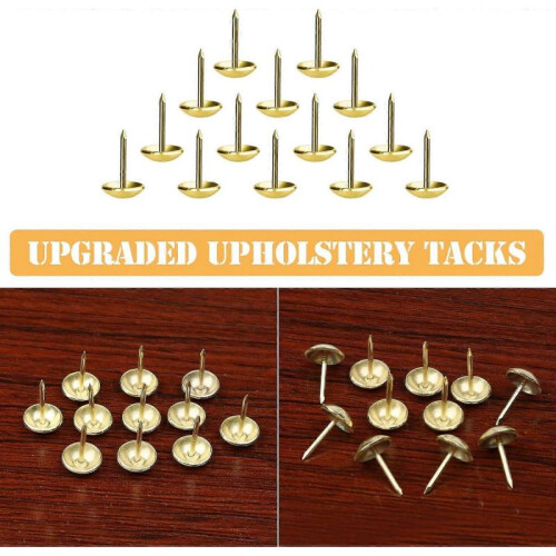 Pack of 200 Upholstery Nails, Imitation Gold, One Size 2