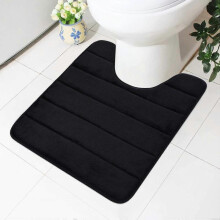 Memory Foam Bath Mat, Non-Slip Backing, Soft, Water Absorbent, for WC and Bathroom, Memory Foam, Black, 50 x 60 cm