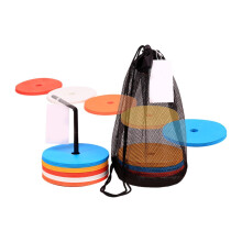 Soccer Flat Cones 25-Piece Set With Net Bag And Bracket For Soccer Training, Drills, And Basketball Teaching Aids