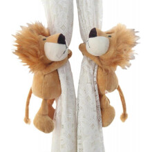 Set of 2 Cartoon Animal Shaped Curtain Tiebacks for Kids Room or Office Lion Nursery Window Decoration