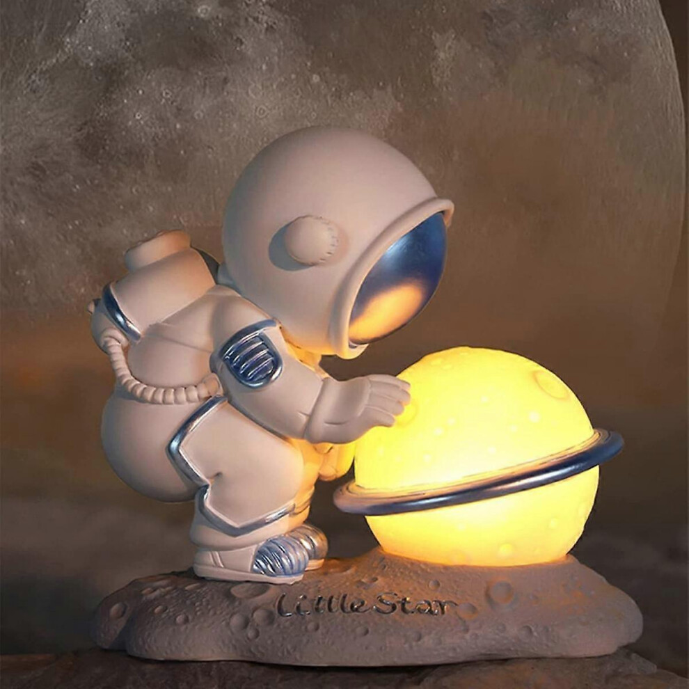 Kikidex (As Show, One Size) Moon Lamp Astronaut Night For Kids Led Spaceman Desktop Creative Moon Decor For Bedroom Room Great Gift For Children B Light