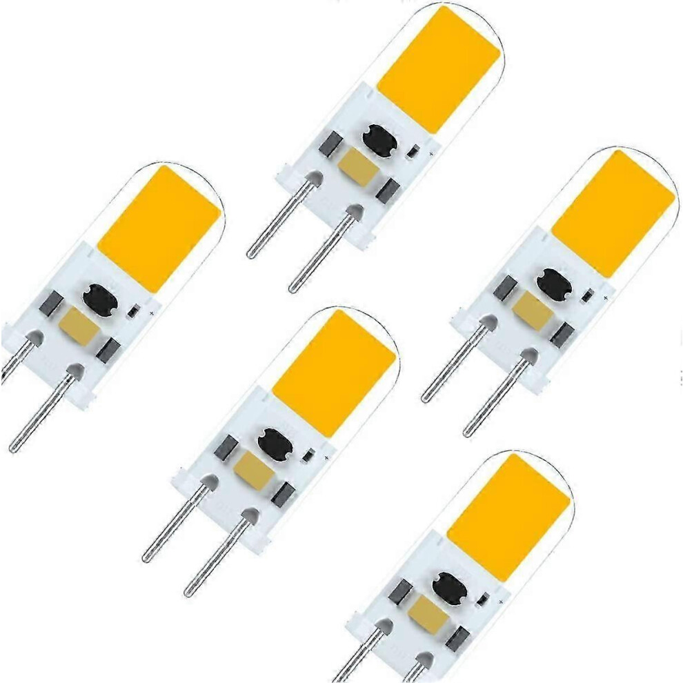 G6.35 GY6.35 LED Bulb 2W 12V High Brightness Equivalent to 20W Halogen Lamp Warm White 3000K (Pack of 5)
