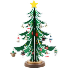 Wooden Christmas Tree DIY Christmas Tree Kit Creative Miniature Ornaments Holiday Party Christmas Tree Table Decoration
