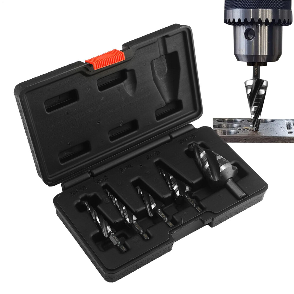 Step Drill Bit for Metal Industrial Grade High-Speed Steel Stepped Drill Bits for Wood Aluminum Stainless Steel Black-image-OPC-PKN62GR-NEW