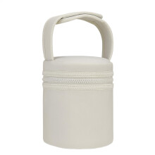 Breast Milk Cooler Bag Insulated Travel Bottle Bag Fits 2 Large Bottles Beige Removable Strap