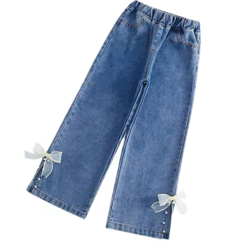 Girls Wide Leg Pants 110cm Elastic Waist Casual Loose Fit Fall Spring-image-OPC-PKN669M-NEW