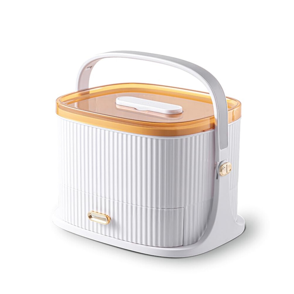 White/Yellow Portable Kit Container Medicine Box And Mask Storage For Pill Kits And Family Emergency Use