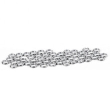 50pcs Fishing Stainless Steel Snap Split Ring Lure Tackle Connector (5#)
