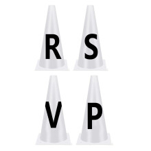 Dressage Cones 4-Piece Set, Portable White Dressage Letter Cones, Stackable Markers for Equestrian Training