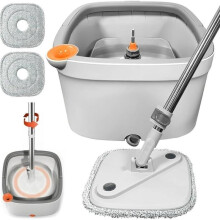 (Default) Ultra Spin Mop+ 360 Spin Mop Bucket Set with 2 Reusable Mop Heads