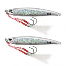 2pcs Metal Sea Fishing Lure Long Throwing Jigging Iron Plate Hard Bait Artificial Bait80g