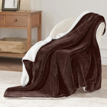 (Coffee, Super King (230x270cm)) Yorkshire Sherpa Fleece Blanket ,Bed Throws Blankets For Sofas ,Soft Fluffy Thick Blanket, Reversible Microfiber Blanket , Large Throws &