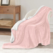 (Pink, King (200x240cm)) Yorkshire Sherpa Fleece Blanket ,Bed Throws Blankets For Sofas ,Soft Fluffy Thick Blanket, Reversible Microfiber Blanket , Large Throws &