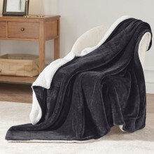 (Silver, King (200x240cm)) Yorkshire Sherpa Fleece Blanket ,Bed Throws Blankets For Sofas ,Soft Fluffy Thick Blanket, Reversible Microfiber Blanket , Large Throws &