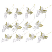12Pcs Hanging Angel Pendants Christmas Tree Decorations Transparent