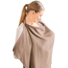Muslin Nursing Cover With Rigid Hoop - On-The-Go Nursing Scarf, Breastfeeding Apron, Breastfeeding Cover
