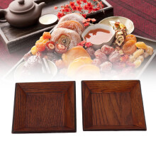 Eco-Friendly 10x10cm Square Wooden Plates for Desserts & More 2-Pack