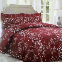 (Red Floral, Double / King (220x240cm)) Double & King Size 3-Piece Printed Floral Patchwork Bedspread Set – Quilted Comforter with Pillow Shams | Ultra-Soft Polycotton Bedding