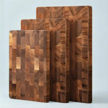 (Brown, 38cm*28cm*1.8cm) Solid Hardwood Slats Design Cutting Board, 1 Count Country Style Wooden Durable Meat Cheese Fruit Vegetables Chopping Board, Country Style