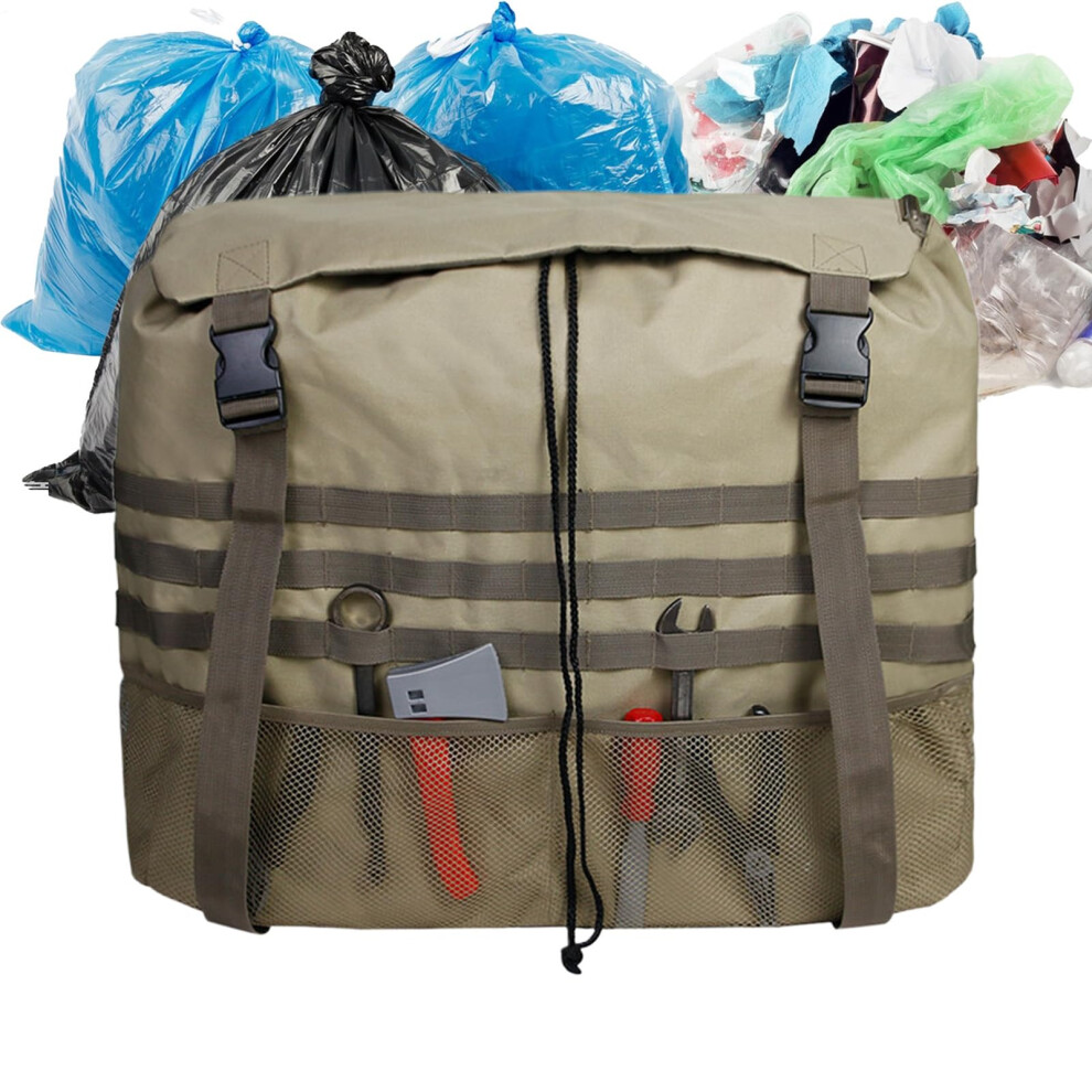 Tailgate Trash Bag, Large Capacity Cargo Storage Pouch, Spare Tire Trash Bag For Road Trips, Rv, Car, Truck, Khaki 9393856867721
