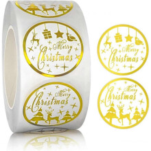 Merry Christmas stickers, gift card labels Merry Christmas round self-adhesive seal labels for scrapbooking gifts craft boxes