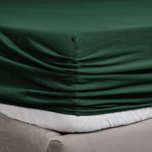 (EMERALD, Double) Premium Jersey Cotton Fitted Sheets - 25CM Deep, Soft & Breathable Bed Sheet in 11 Colours | Available in Single, Double, King & Super King