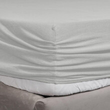 (SILVER, Single) Premium Jersey Cotton Fitted Sheets - 25CM Deep, Soft & Breathable Bed Sheet in 11 Colours | Available in Single, Double, King & Super King