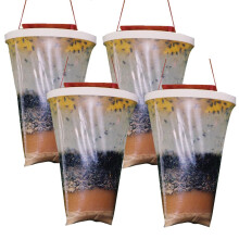 Fly Trap Bag 4 Pack Disposable, Large Capacity Hanging Fly Traps With Fly Bait For Outdoor Indoor Garden Farm Ranch Barn