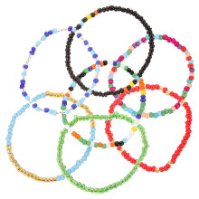 7-teilige perlen-armbänder für frauen, boho-fußkettchen schnur