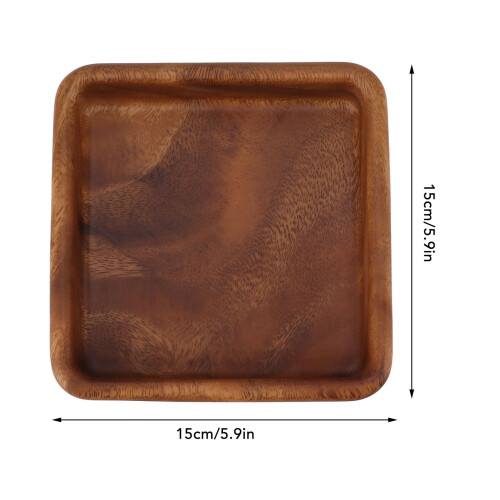Walnut Fruit Plate 15x15cm Square Smooth Elegant Kitchen Tray 1